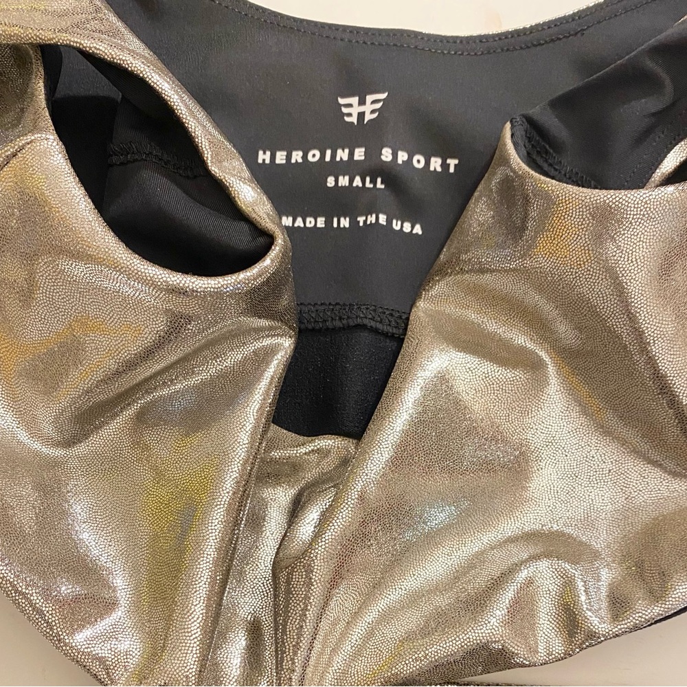 HEROINE SPORT  Marvel Sports Bra - Metallic Silver (Size S) NWOT!😍 - Picture 5 of 5